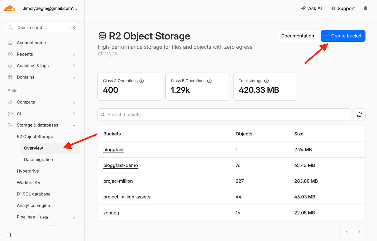 Cloudflare R2 create bucket