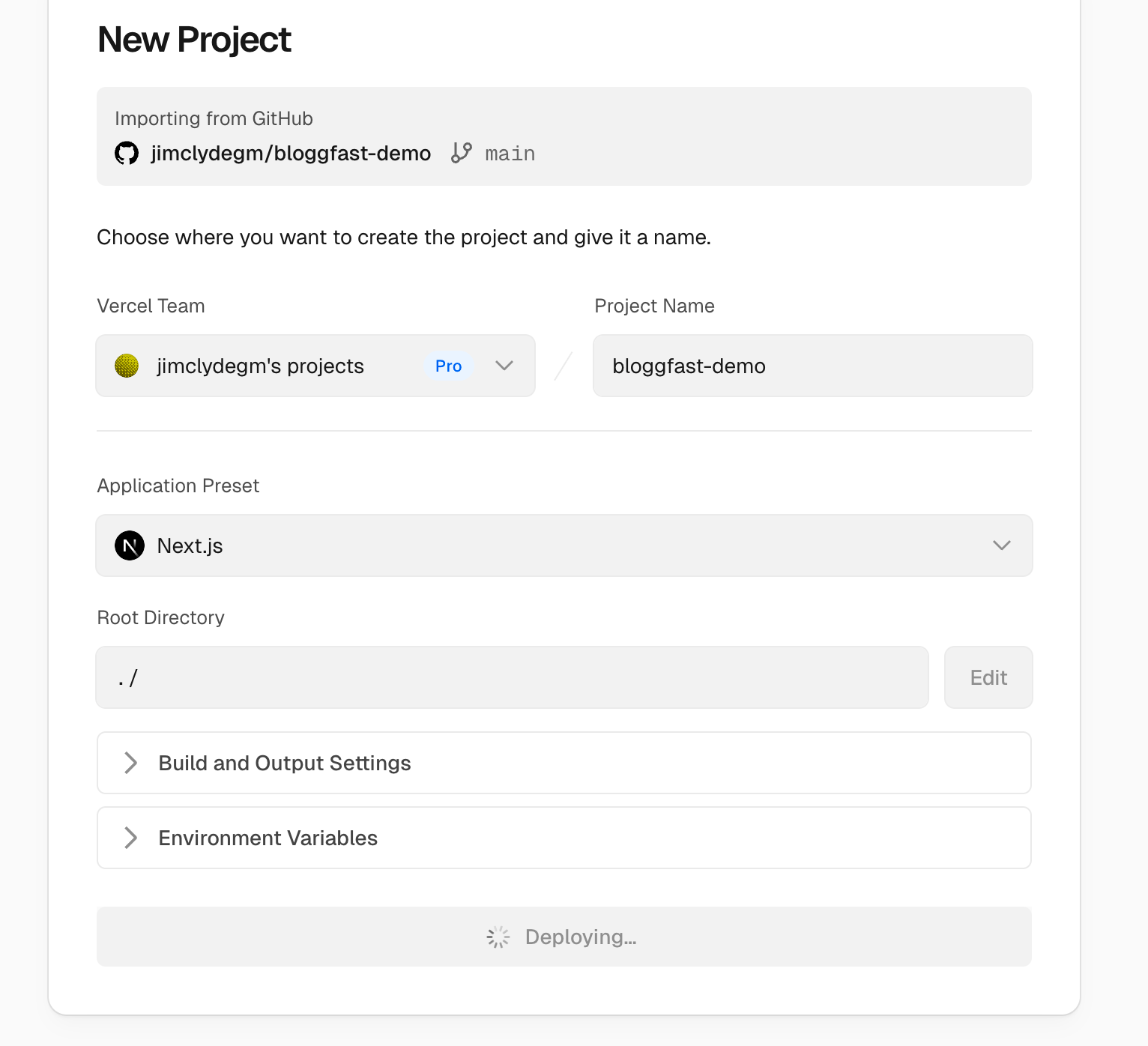 Initial Vercel deployment